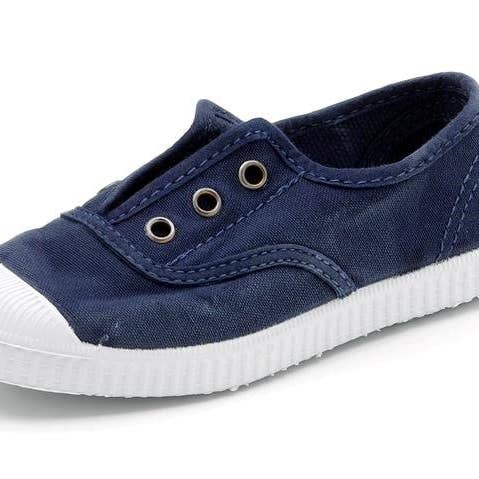 Cienta 70777.84 Washed Navy Canvas Laceless Sneaker for wholesale by Cienta Shoes