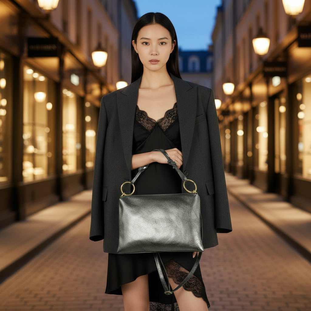 TAKEASY - Wholesale Shoulder Bag - Women's - Italian Genuine Metallic Calf Leather Shoulder Bag 17155134