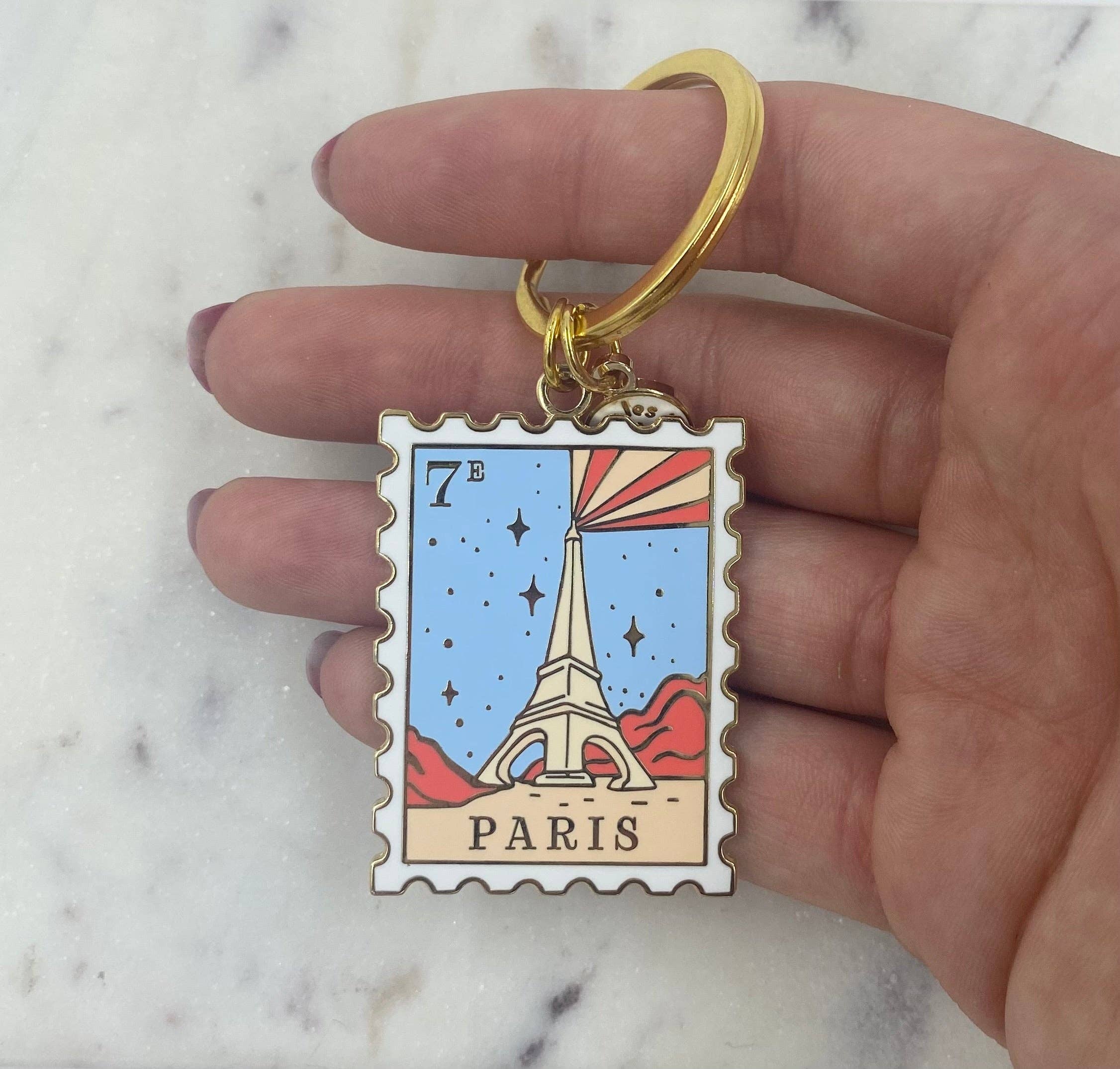 LES IMPRIMEUSES - Wholesale Keychain - Unisex - Keychain Stamp Paris 7th - Under the Sky of Paris1