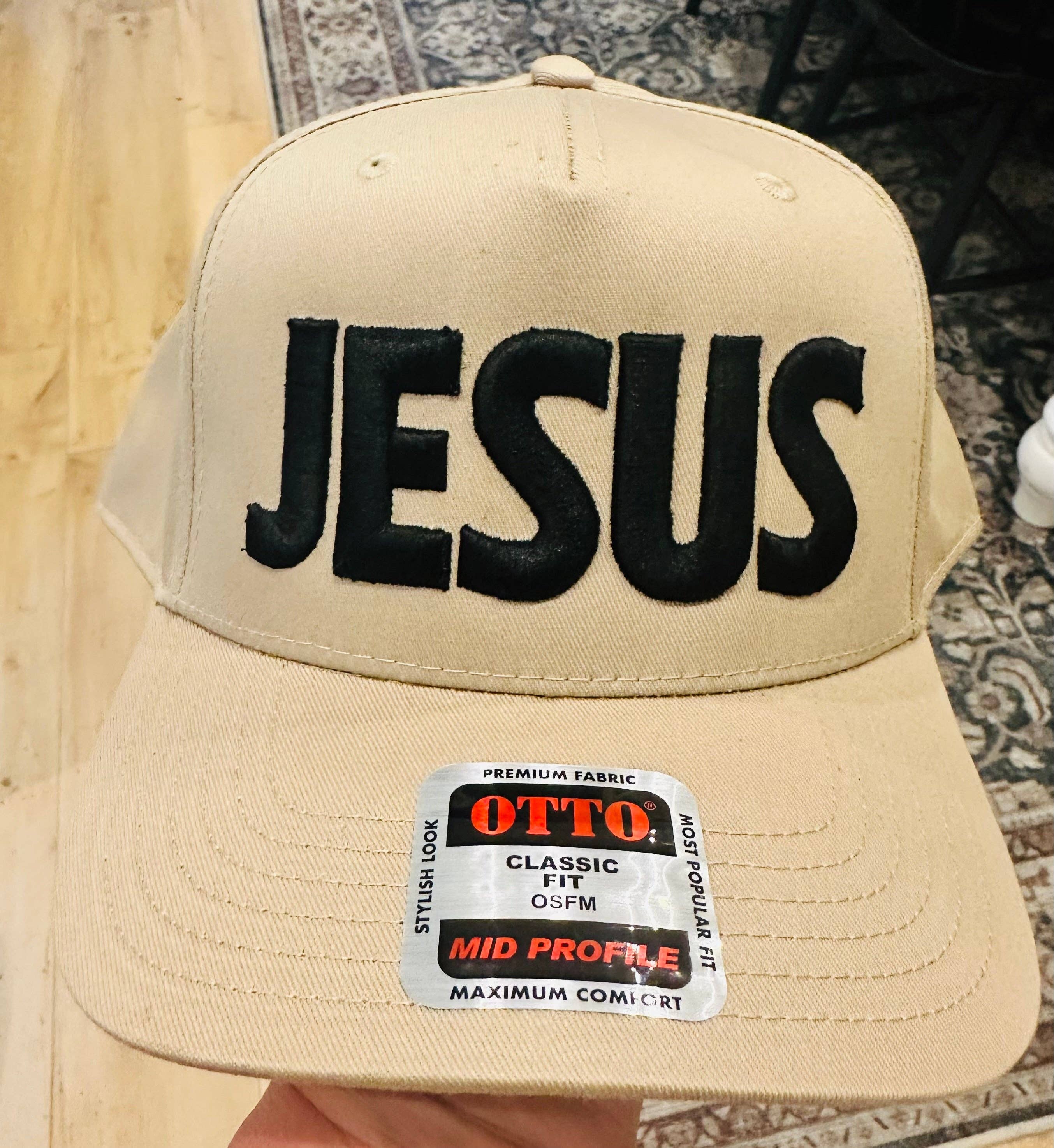 JESUS ON A KHAKI HAT for wholesale on Faire2