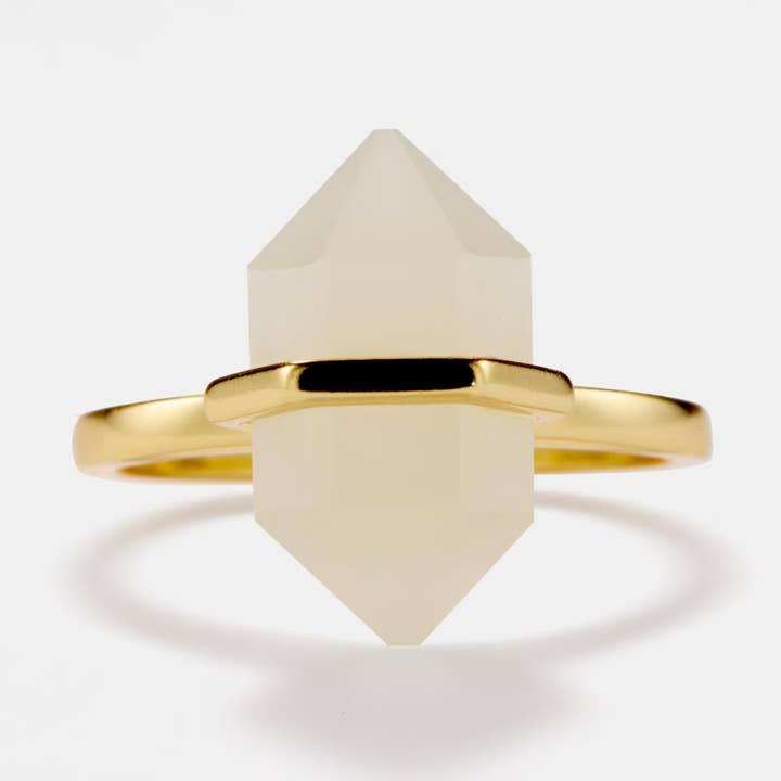 Natural Crystal Moonstone Ring in 925 Sterling Silver for wholesale by Perimade & Co. LLC