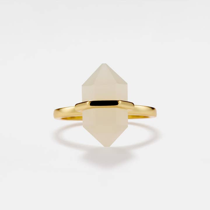 Perimade & Co. LLC - Wholesale Single Stone/Solitaire Ring - Natural Crystal Moonstone Ring in 925 Sterling Silver