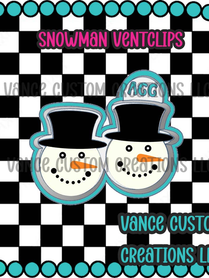 Molde de Fresco Ventclips Boneco de Neve por atacado de Vance Custom Creations