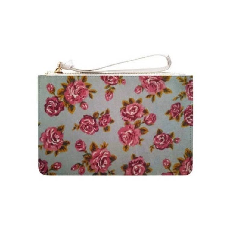 LanRetro – wholesale Clutch bag – women's – Grey Floral Clutch Bag1