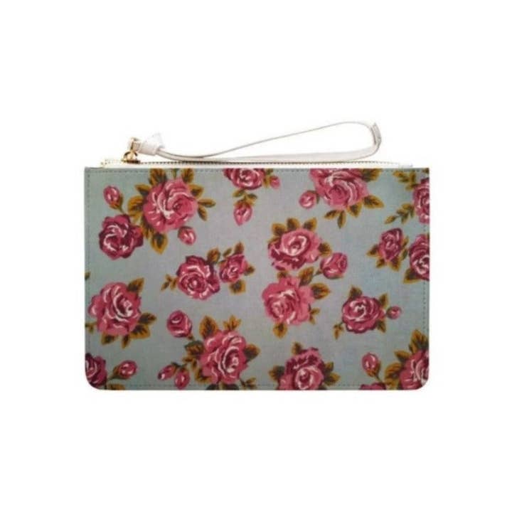 LanRetro – wholesale Clutch bag – women's – Grey Floral Clutch Bag1