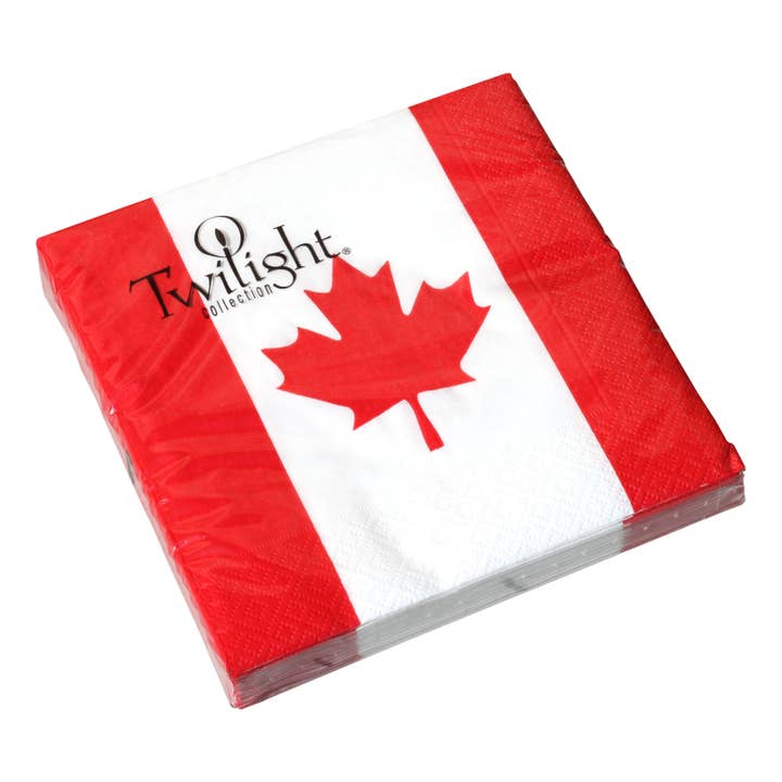 Twilight Collection - Wholesale Disposable Napkin - Canada Flag Luncheon Napkin