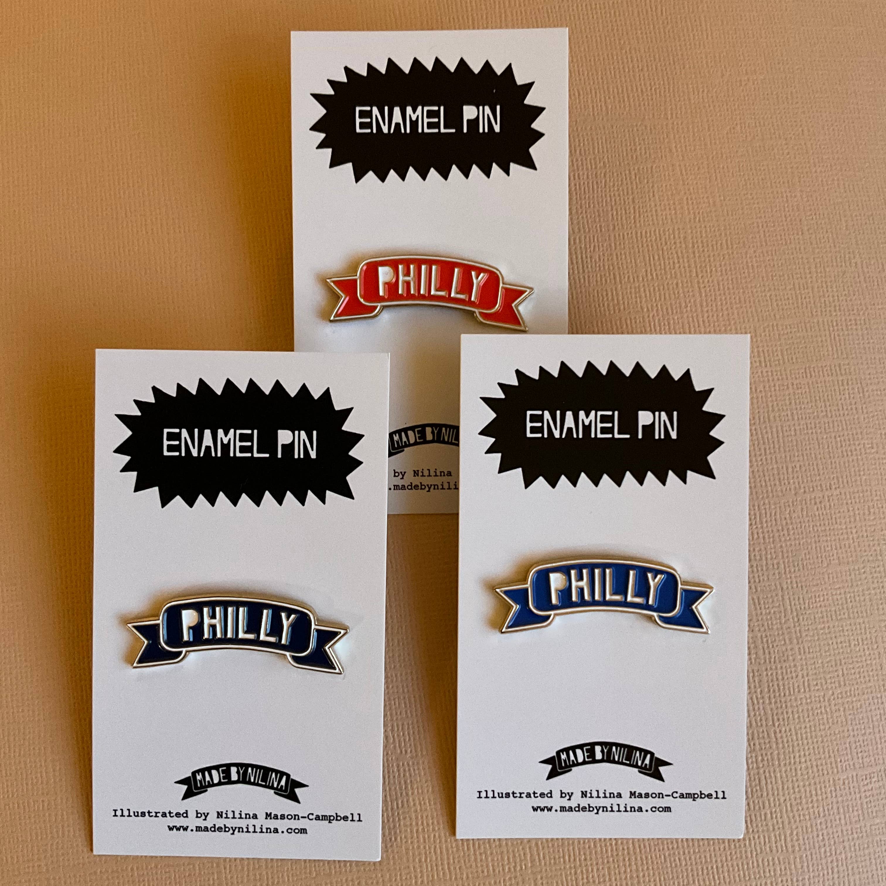 Made by Nilina - Wholesale Lapel Pin/Button - Philly Enamel Pin Philadelphia Pennsylvania Banner Souvenir5