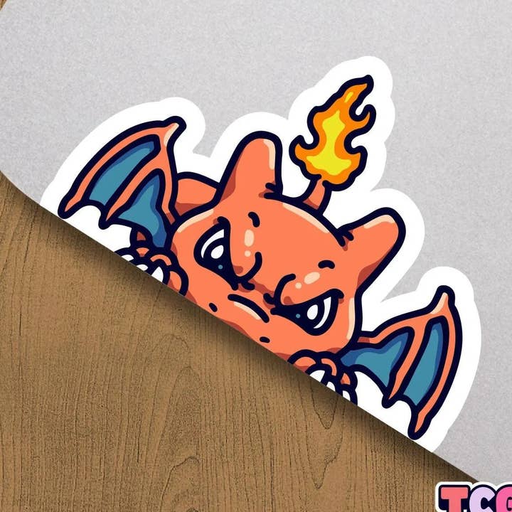 TCG.Store - TCGDOTSTORE - Wholesale Sticker - Charizard Peeking Pokémon Sticker0