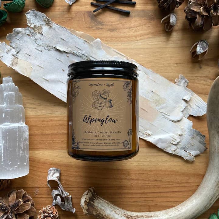 Moonstone and Myth - Vendita all'ingrosso Candela in vasetto - Alpenglow, candela profumata al 100% con cera di soia