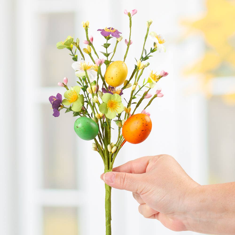 Factory Direct Craft - Wholesale Artificial flowers - Spring Easter Egg and Berries Picks2