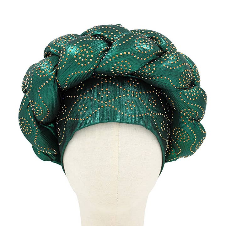 Sensibling Corp. - Wholesale Turban - Women's - Bling Studded Braided Turban Hair Wrap8