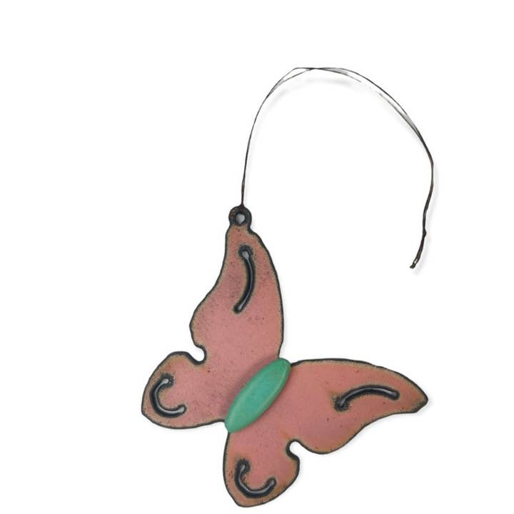 Iron Jewel – Engroshandel Pynt – Butterfly ornament faux turkis sten sød gave ferie