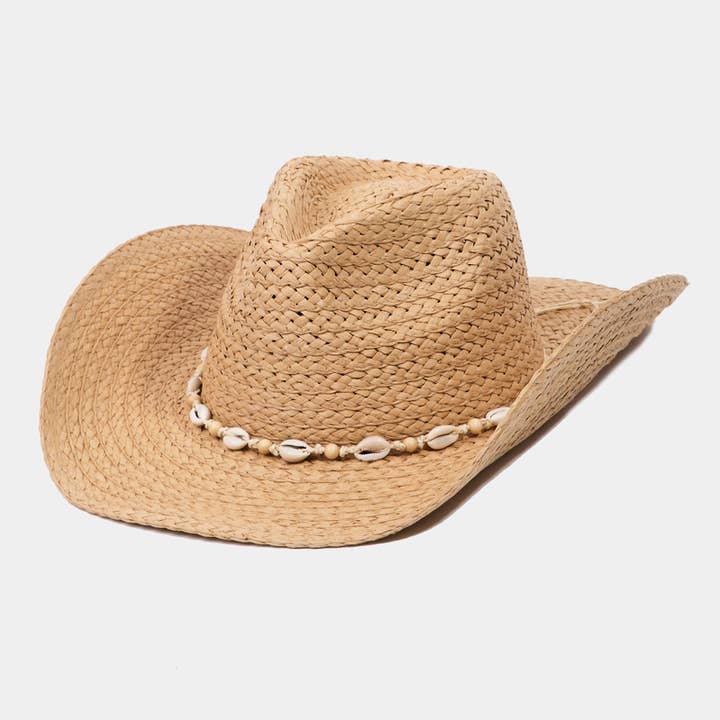 Kaurischnecken-Strohborte Western-Cowboyhut für den Großhandel von Collections by Fame Accessories