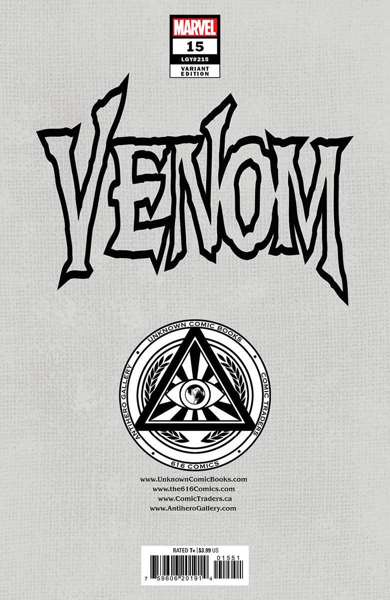 Unknown Comics - Wholesale Comic Book - VENOM #15 [DWB] UNKNOWN COMICS MARCO MASTRAZZO EXCLUSIVE VIRGIN VAR (01/18/2023)1