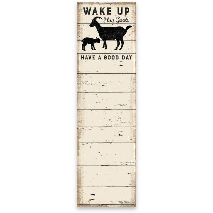 Primitives by Kathy - Wholesale Stationery/Notecard Set - Wake Up Hug Goats List Pad