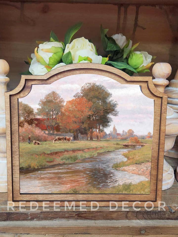 Provincial Riverside Farm Framed Art for wholesale by Redeemed Decor