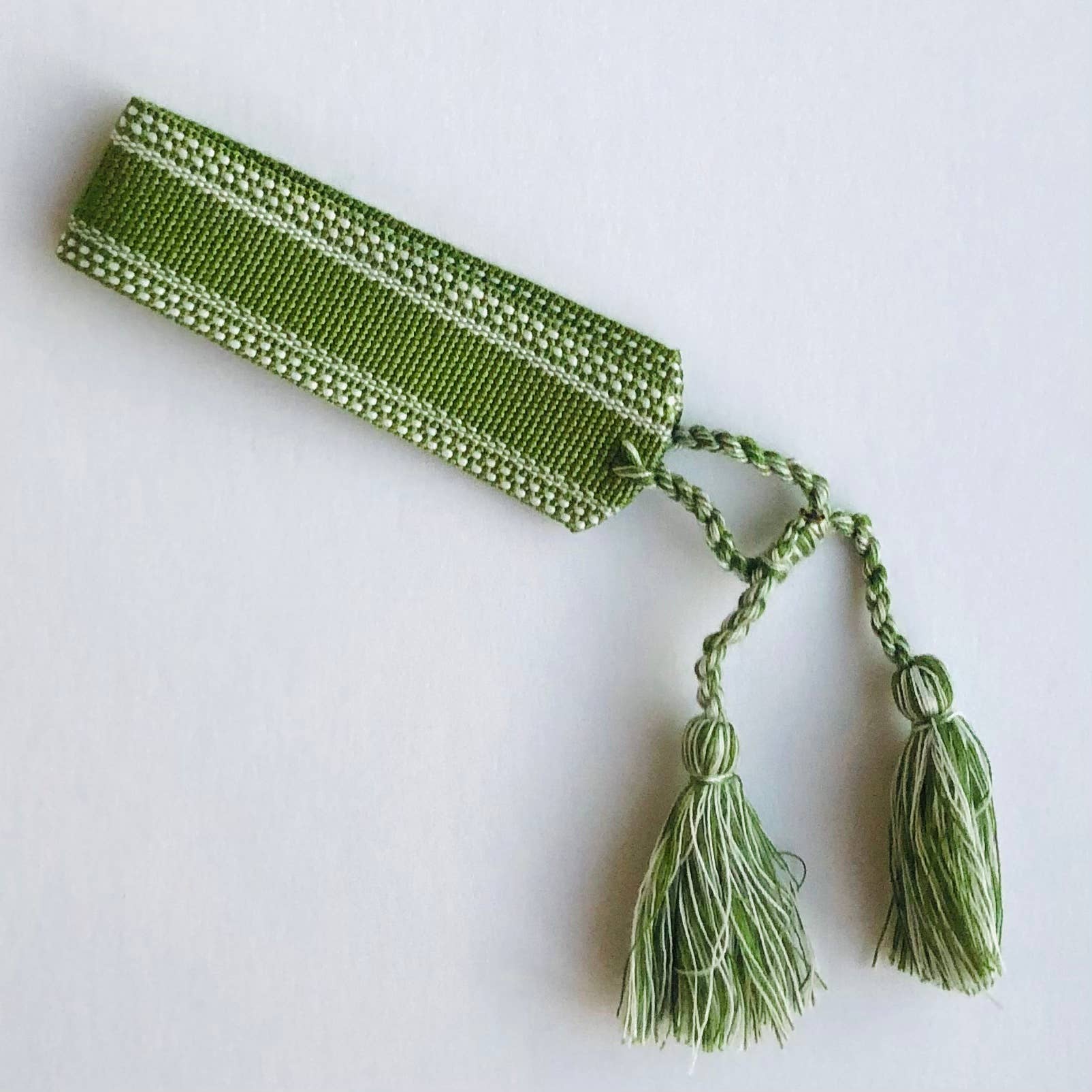 GreenWave – wholesale Woven/braided bracelet – Cotton knitted woven bracelets with tassel and accent stripe8