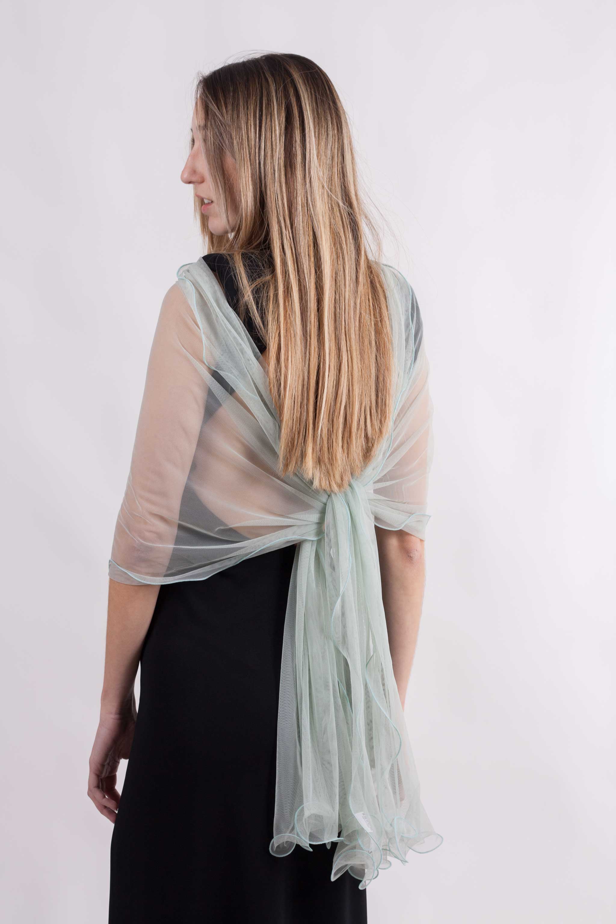 MR Complements - Vente Écharpe – femme - Châle en tulle grande taille aux bords ondulés22