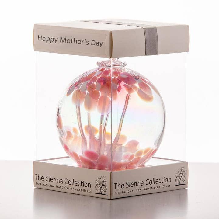 Spirit Ball per la festa della mamma, 10 cm, rosa pastello per la vendita all'ingrosso da parte di Sienna Glass