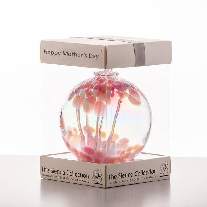 Sienna Glass - Wholesale Ornament - Mother's Day 10cm Spirit Ball - Pastel Pink