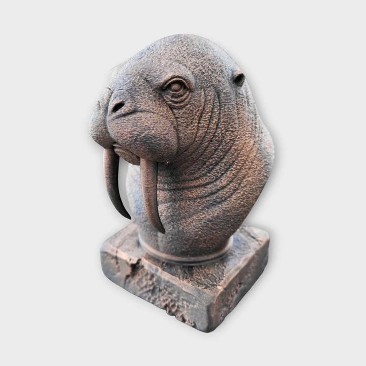 Busto de morsa - estátua, decoração para casa, presente para amante de animais, para ele ou para ela, ornamento pintado à mão por atacado de 3DijkstraFinds