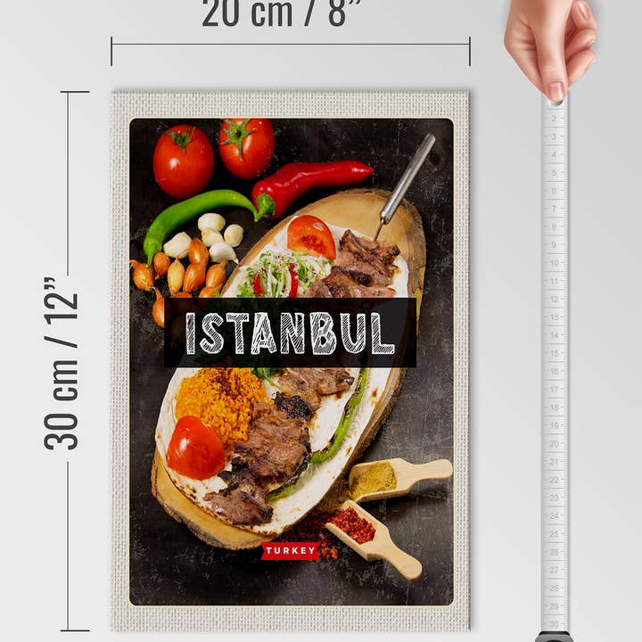 Femer - Wholesale Sign - Istanbul Turkey Kebab Meat Steak Travel 20x30cm Wooden Sign3