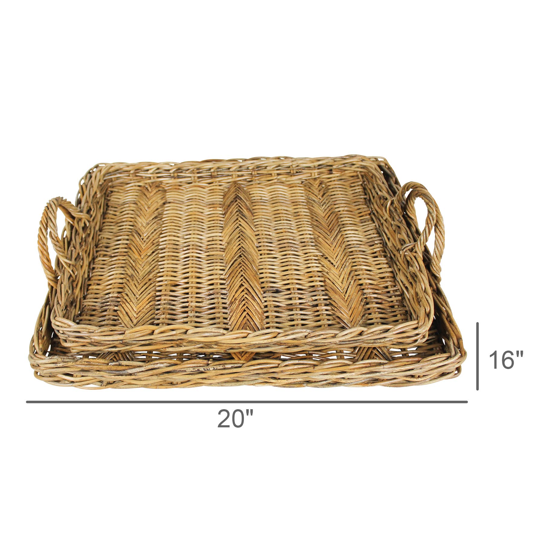 HomArt - Wholesale Serving Tray - Valero Rectangle Trays, Herringbone Weave - Set/32