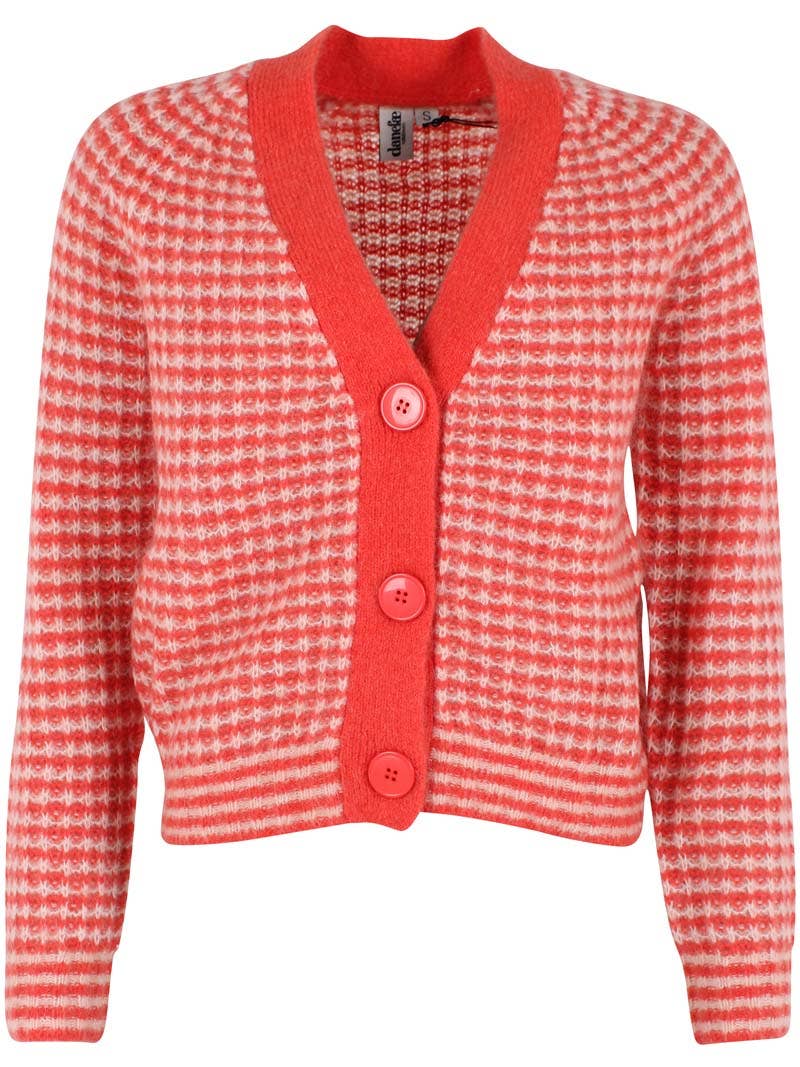 Danefae København - Wholesale Cardigan - Women's - Danadorable Alpaca Cardigan Bright Red/Powder6