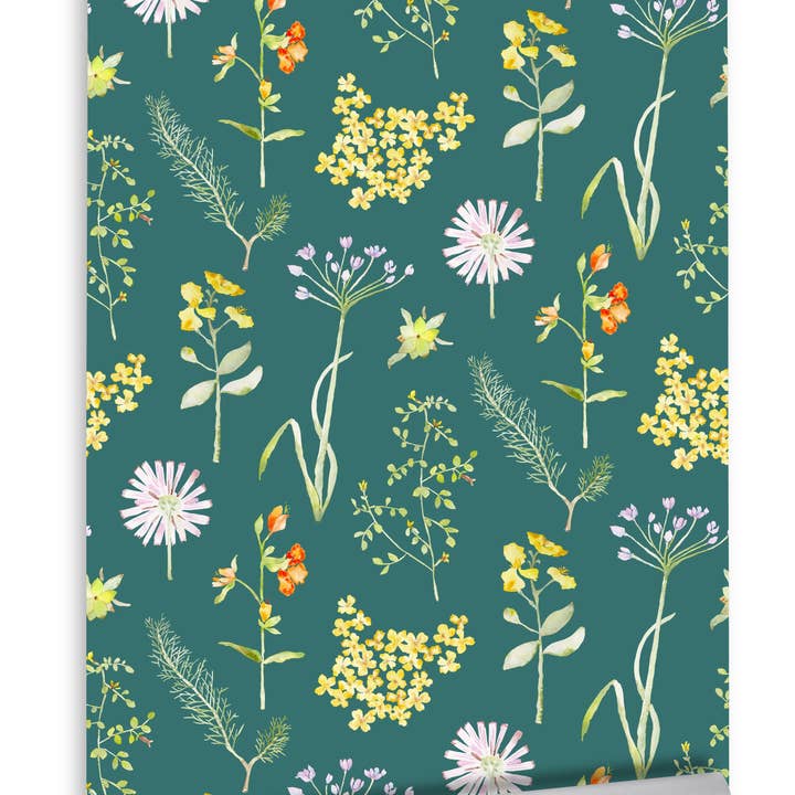 Mirasol Wallpaper - Verde for wholesale by Sarah Drake Design