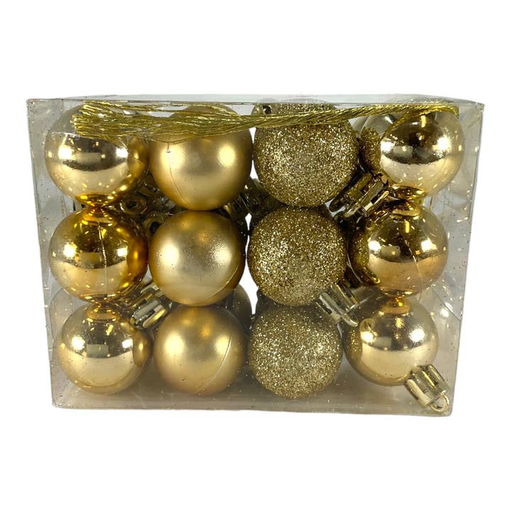 Lot de 24 boules dorées Pinnacle Peak Trading de 1 pouce pour la vente par Pinnacle Peak Trading