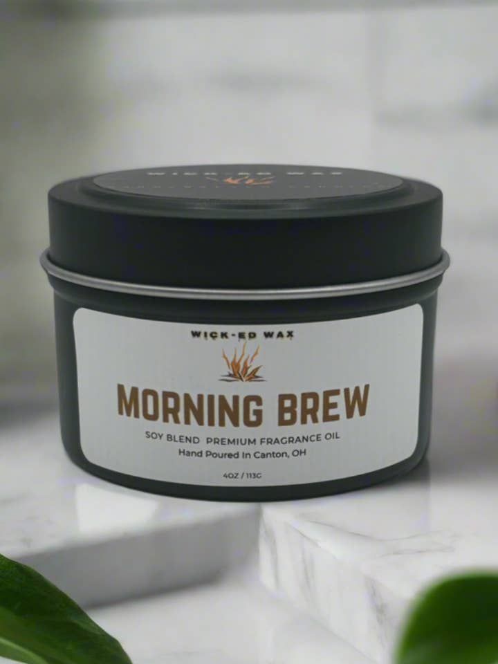Morning Brew - Vela de Mistura de Soja com Aroma de Café Fresco 4oz por atacado de Wick-ed Wax Candles