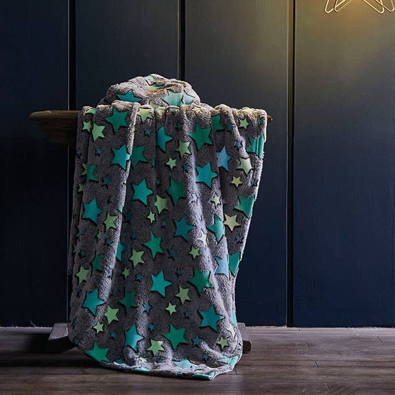 "Starry Night" Glow Throw Blanket 50"x60" for wholesale by Duke Imports