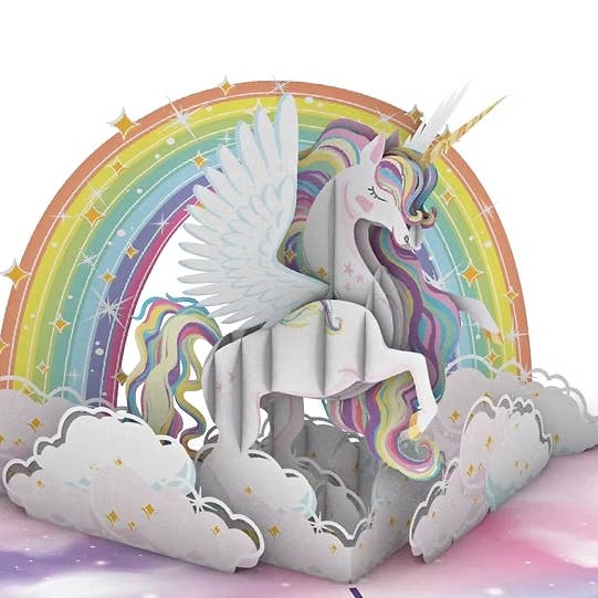 Unicorn Pop Up Card for wholesale by Wonder Paper Art