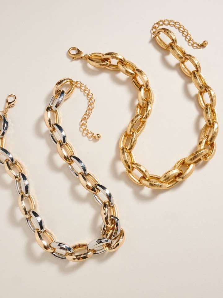 Collier chaîne épaisse plaqué or 18 pouces pour la vente par Designature New York