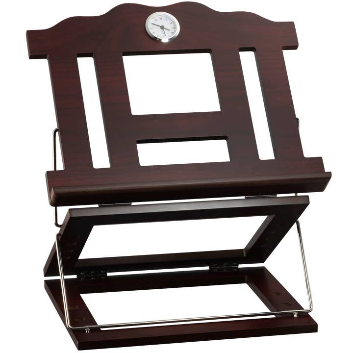 Wooden Book Stand 2 Position SLVR Clock 15 x12 " for wholesale by A&M Judaica And Gifts