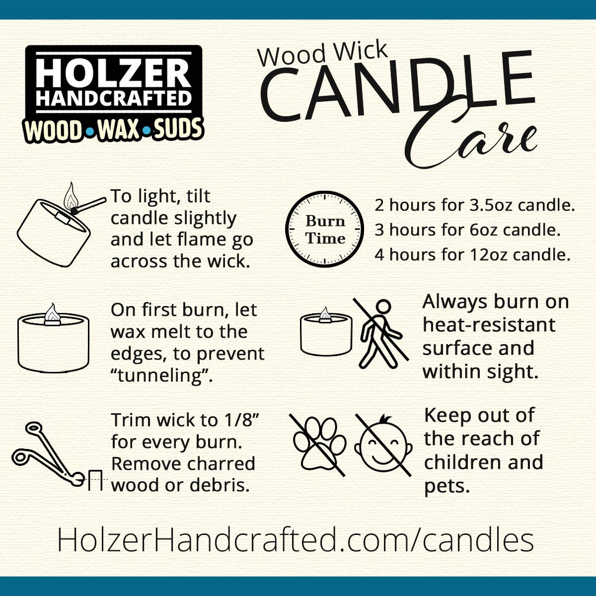 Holzer Handcrafted ® - Wholesale Jar/Filled Candle - Custom Label | Wood Wick Candle | Coconut Soy Wax | 8 oz Modern Tin with Lid | Customized Label | Private Label | Co-branded | Hand-poured8