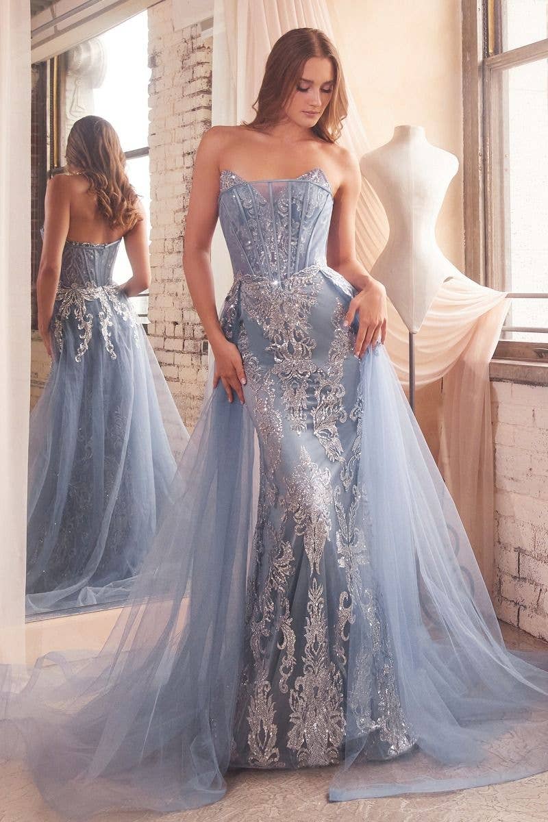 LA Merchandise - Wholesale Gown - Women's - LARJ858 Corset Bodice Strapless Pageant Formal Gown5