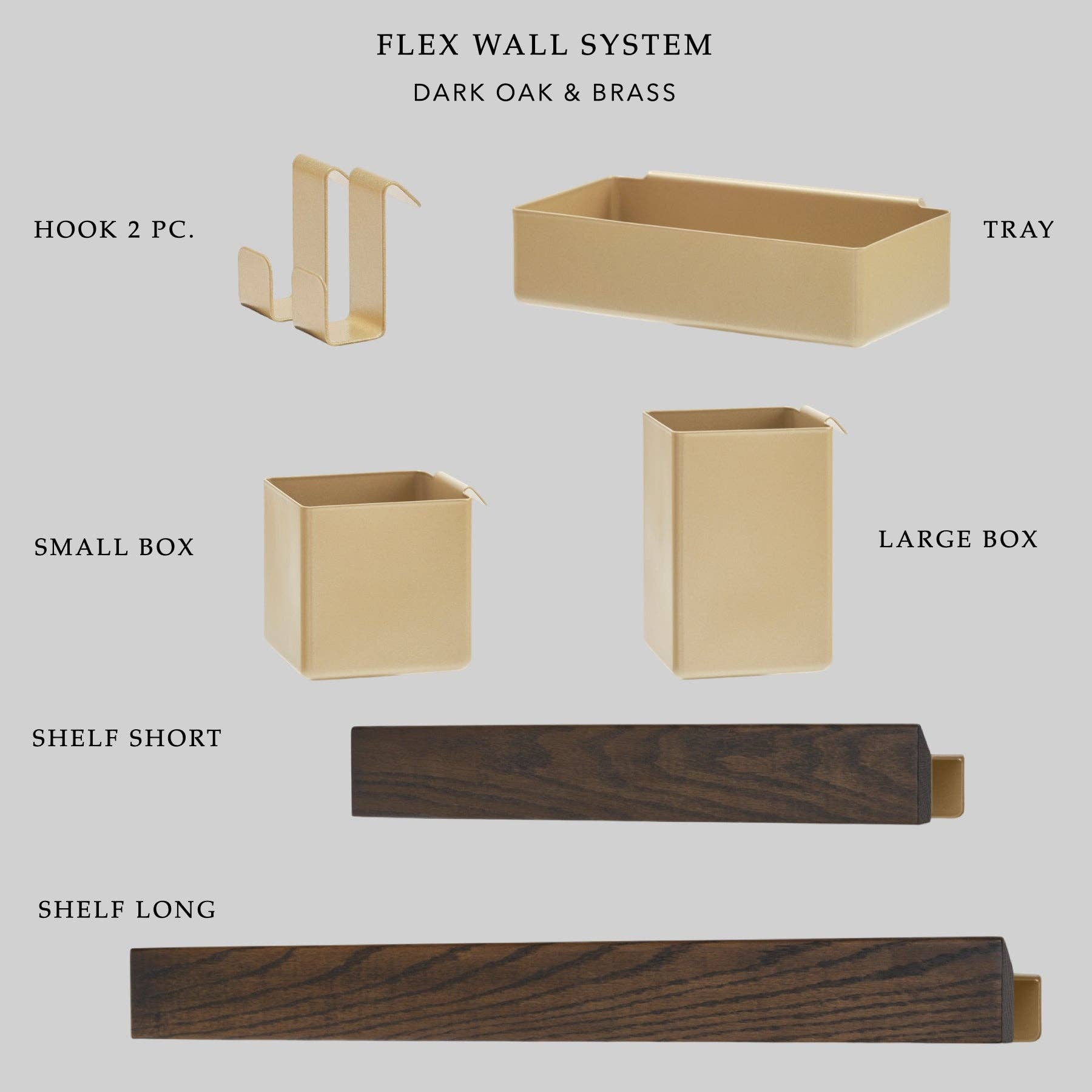 Studio Nordhaven - Wholesale Wall Mounted Shelf - FLEX Wall System - Dark Oak & Brass10