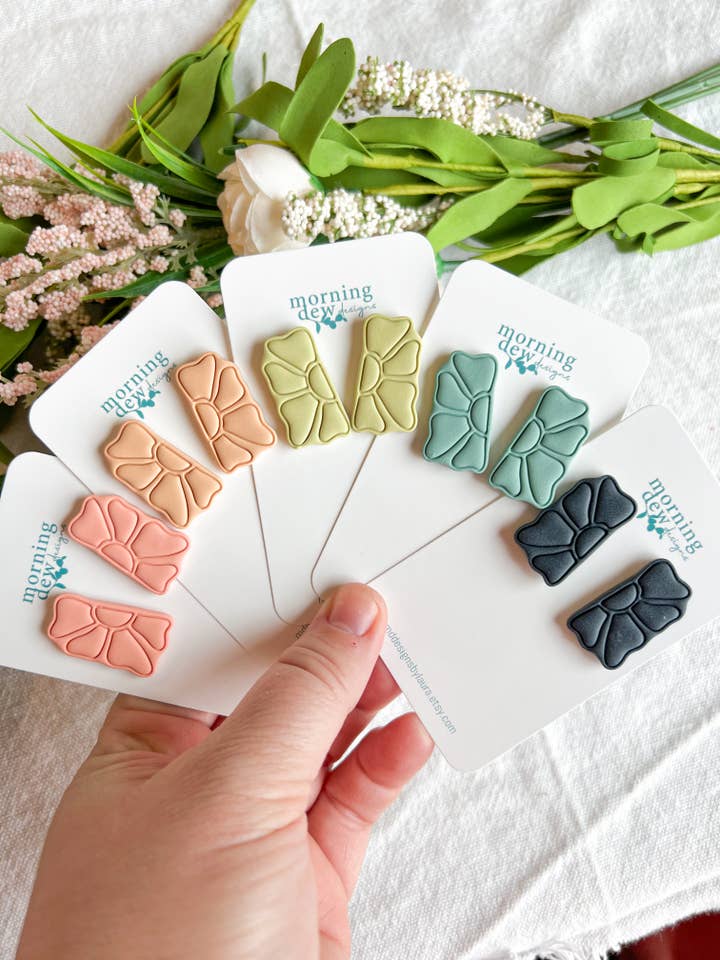 Matisse Flower Retro Colored Polymer Clay Studs for wholesale by Morning Dew Designs