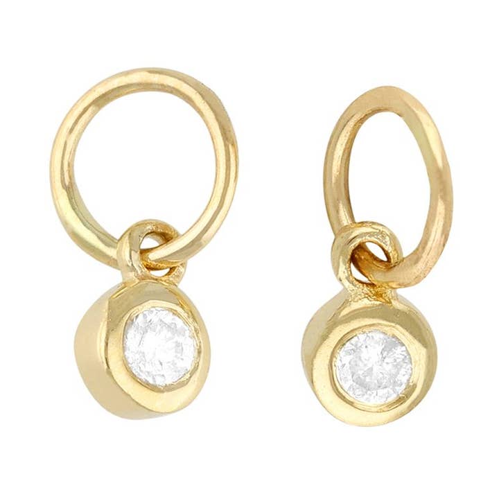 Yellow Gold Diamond Bezel Charm 3mm With Extra Ring 4.30mm for wholesale by Jewels of Mewar