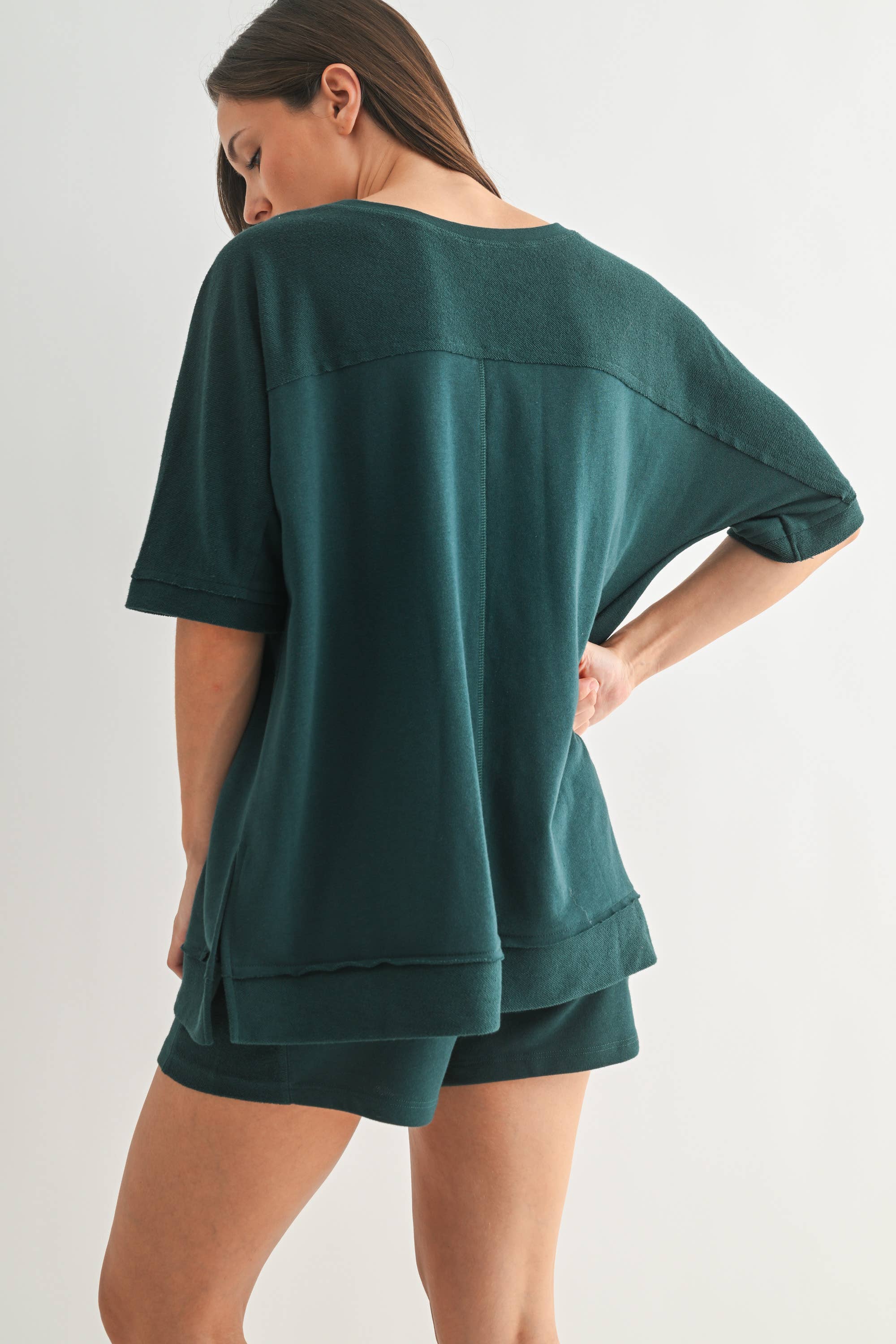 Mono B - Wholesale Tunic - Women's - Offset French Terry Dolman Sleeve Top6