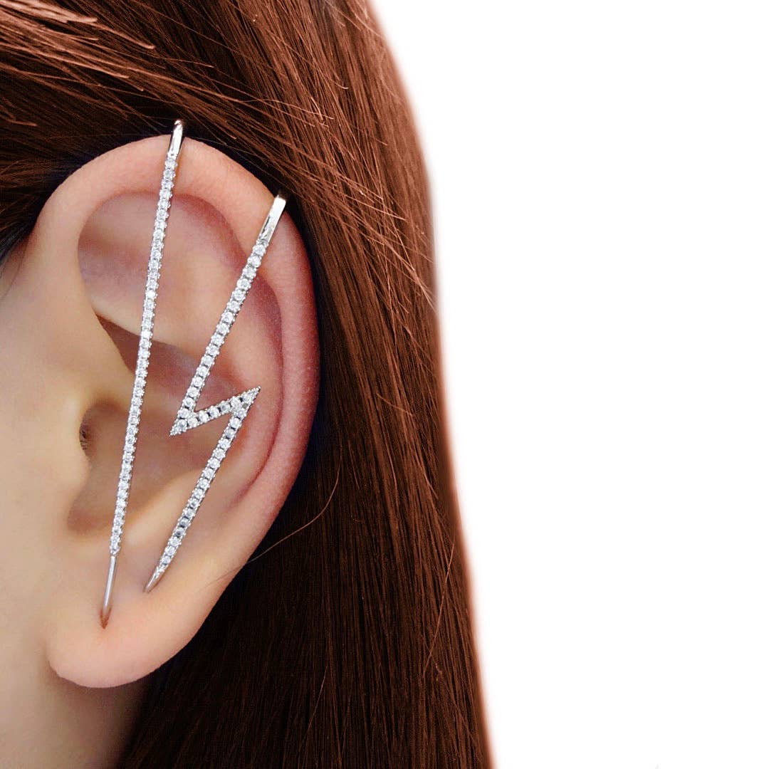 KIKICHIC - Wholesale Cuff/Wrap Earrings - Lighting Bolt Edgy Hook Pin Ear Cuff Earring2