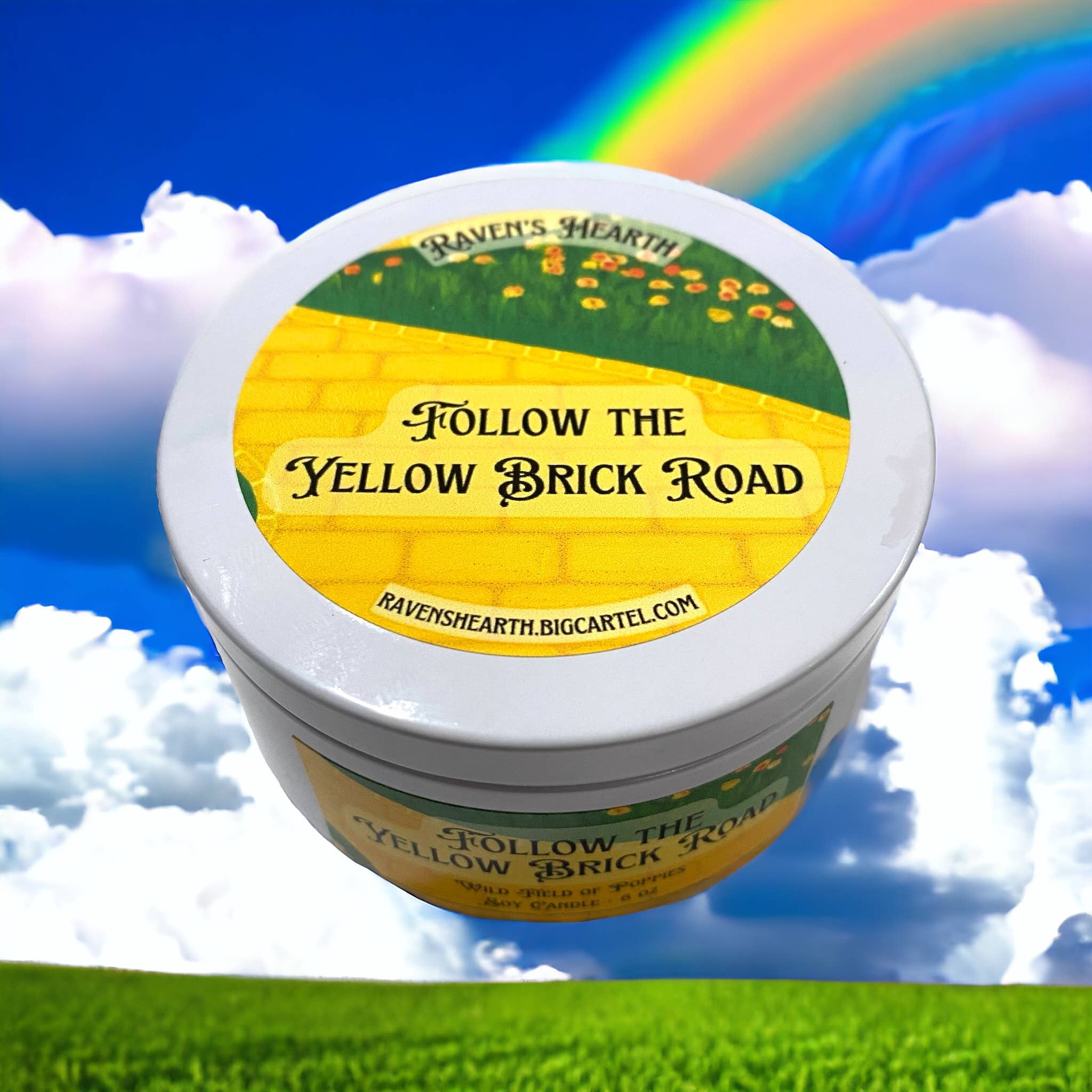 Raven’s Hearth – Großhandel Reisekerzen – Gelbe Ziegelstein-Straße Kerze | Blumenfeld-Duft | Einzigartig4