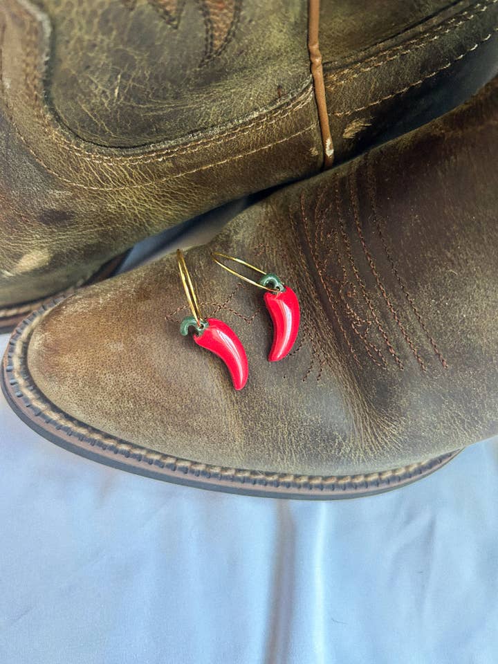 Chili-Pfeffer-Reifen für den Großhandel von hunterclayco | Polymer Clay Earrings