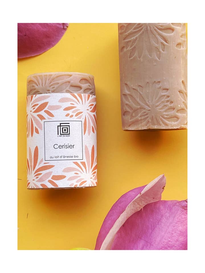 Cherry blossom soap with organic donkey milk for wholesale by L'Art du Bain