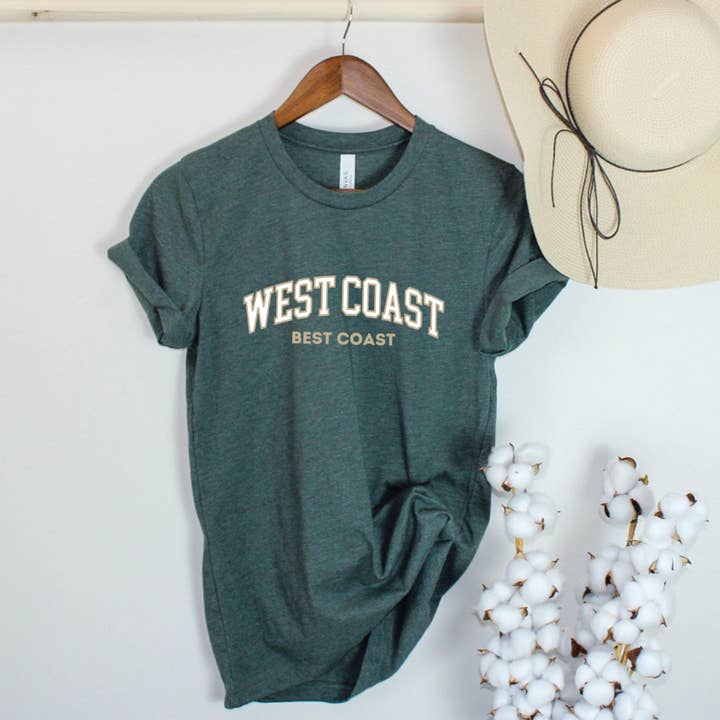 West Coast Best Coast Tee for wholesale by Wild Melon