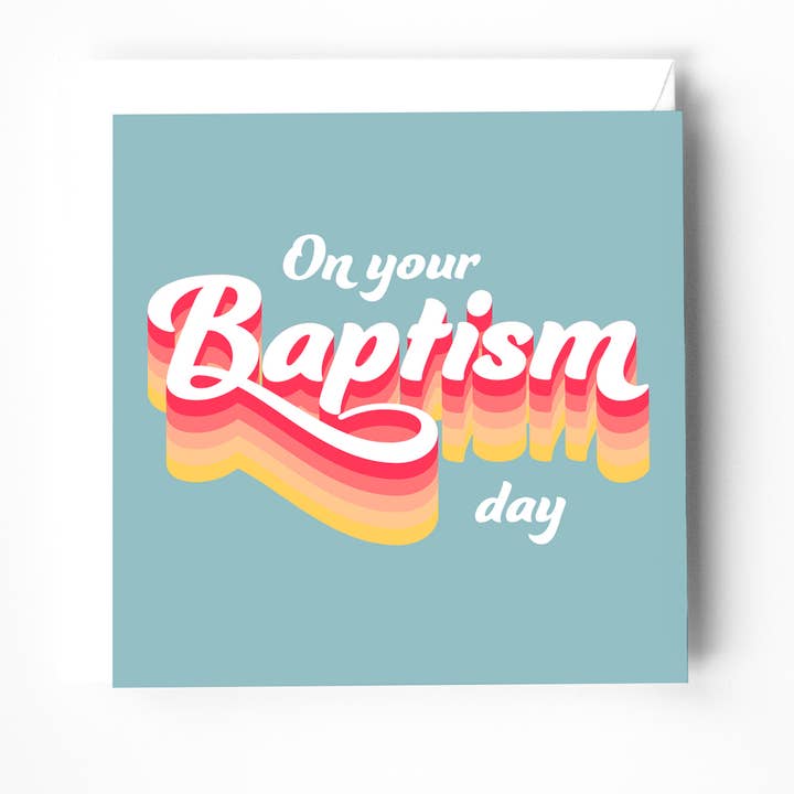 Baptism greeting card with bible verse inside. Romans 15v13 for wholesale by The Christian Poster Company