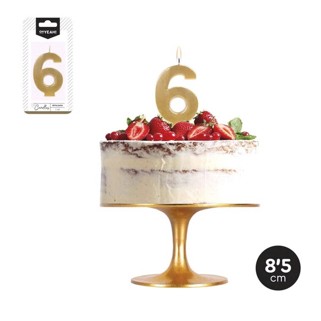 Mis Globos - Wholesale Cake Candle - Gold Metallic Number Candle1