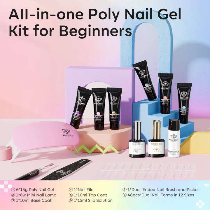 Modelones - Wholesale Nailcare set - Sweet Tooth - 6 Colors Poly Nail Gel Kit1