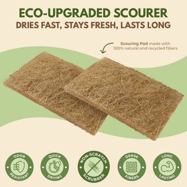 AIRNEX - Wholesale Cleaning sponge - Eco-friendly Scouring Pad - 12 Pack Coconut Scourer4